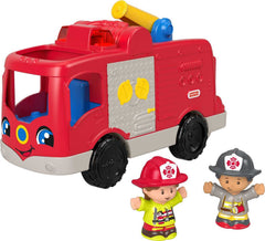 Fisher-Price Little People fire truck with driver-seat figures sparks imaginative rescue play.