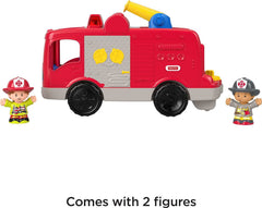 Fisher-Price Little People Erika figure supports firefighter role-play during playtime.