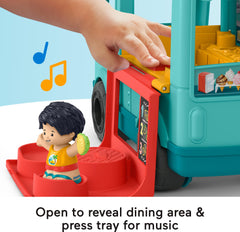 Fisher-Price Little People food truck includes two figures for storytelling play.