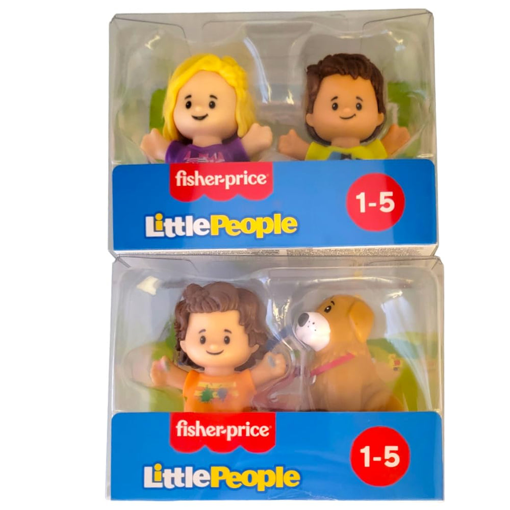 Fisher-Price Little People student and dog figures for imaginative storytelling.