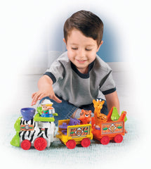 Fisher-Price rolling train with spinning animal figures