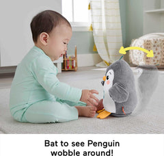 Penguin feet with crinkle texture to stimulate touch and curiosity.