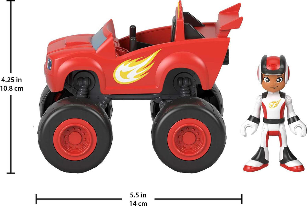 Push-along Blaze monster truck sized for easy preschool racing.