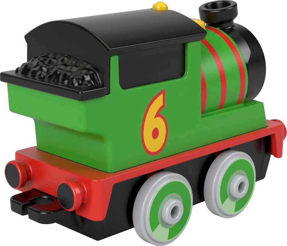 Fisher-Price Percy diecast detail, durable build for long-lasting pretend journeys.
