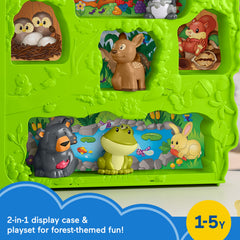 Fisher-Price tree-shaped carry case shown open for quick storage after play