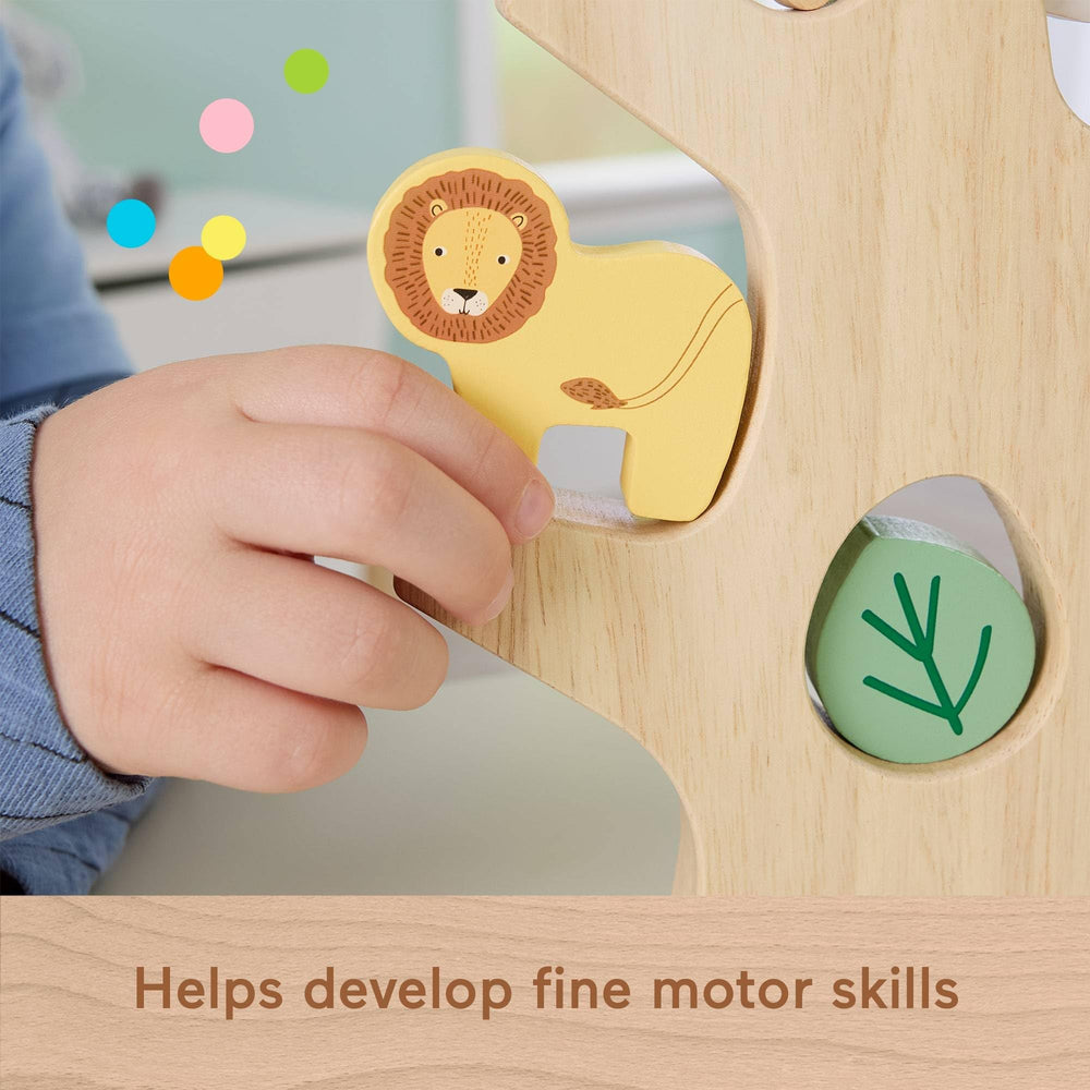 Fisher-Price Wood Balance Tree with FSC-certified wood emphasizes safe materials