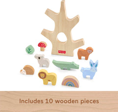 Fisher-Price Wood Balance Tree uses non-toxic paints for kid-friendly design