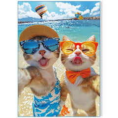 fishwisdom cat selfie on beach puzzle boosts family bonding and fun