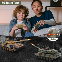 Fistone 1/24 RC Battle Tank action pose for battles and display