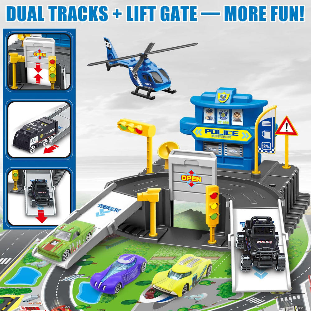 Fistone car wash accessories scene enhances realistic cleaning play.
