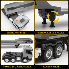 Fistone RC semi-truck measures 27 inches for a bold, durable play presence