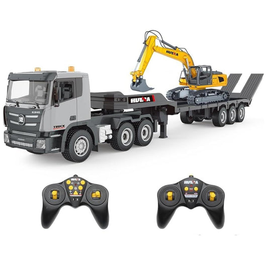Fistone RC semi-truck front view highlights authentic styling for immersive pretend play