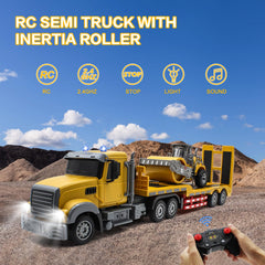 Fistone inertia loader demonstrates versatile towing with toy vehicles.