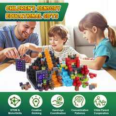 Creative forest structures built with Fitrobust magnets for open-ended STEM exploration.