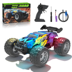 Fitrobust remote control car with LED front lights for night races.