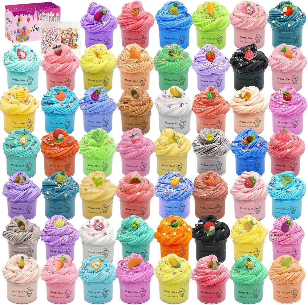 FJAZUFSA 54-pack butter slime kit for creative play and sensory engagement