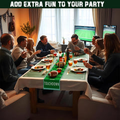 Fjoron football theme party decor kit creates cohesive celebration visuals.