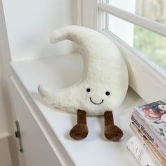 FJQZHA 3D eyes and smiling mouth on moon sun plush