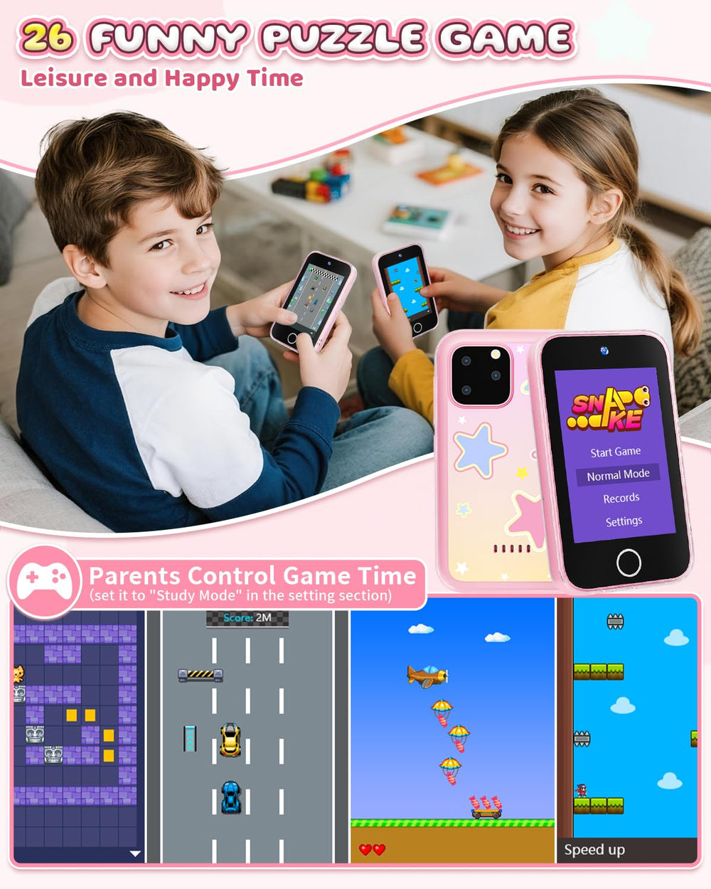 FKATEEN Kids Smart Phone durable shockproof case protects during travel.