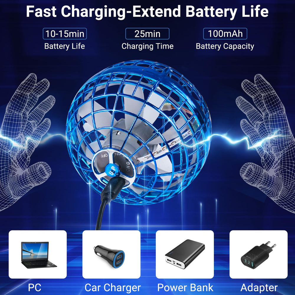 Flashbee quick USB charging powers about 15 minutes of fun.