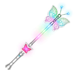 FlashingBlinkyLights butterfly wand front view with multicolor LEDs for dress up fun