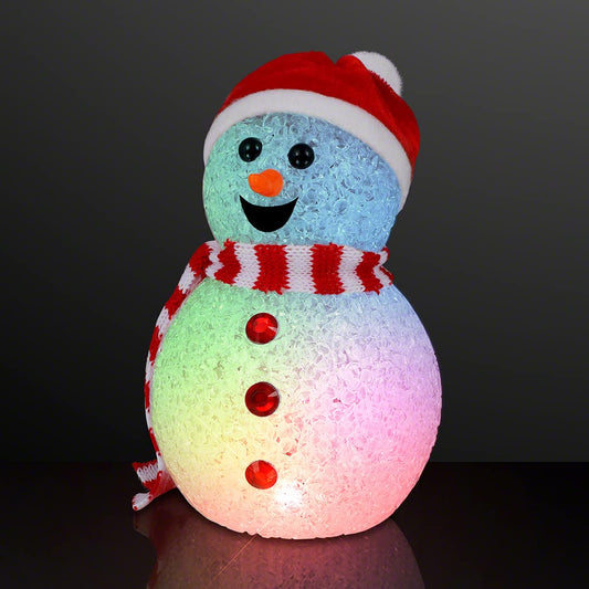 FlashingBlinkyLights color changing snowman table centerpiece with vibrant glow