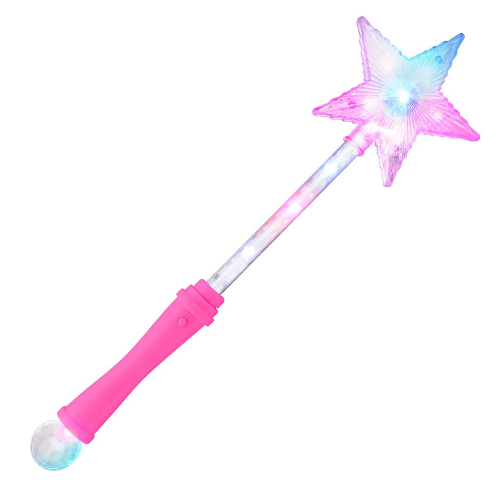 FlashingBlinkyLights pink Super Star Princess wand with kaleidoscope lights for magical party moments.