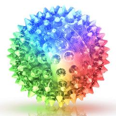 FlashingBlinkyLights yellow soft spike LED bounce ball adds colorful excitement and safe bounce