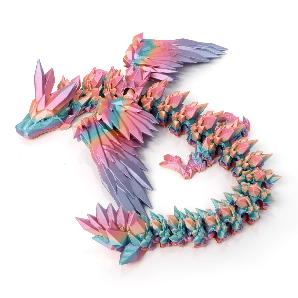 Flavery crystal dragon with dual color shines as stylish home decor.