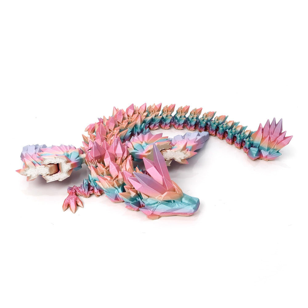 Flavery flexible 3D-printed dragon with bendable wings for dynamic poses.