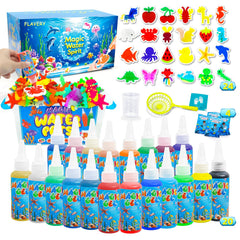 Flavery Magic Water Elf Kit packaging showcases colorful gels for gift-ready creativity.