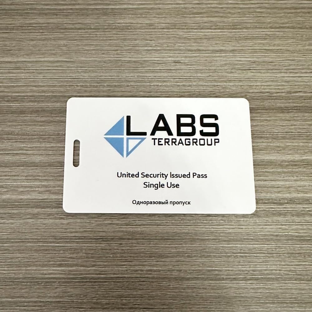 Floorsouth EFT red card TerraGroup Labs key card laid out for collectors