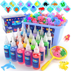 Flooyes Magic Gel Elf Toy Kit contents shown for creative craft sessions.