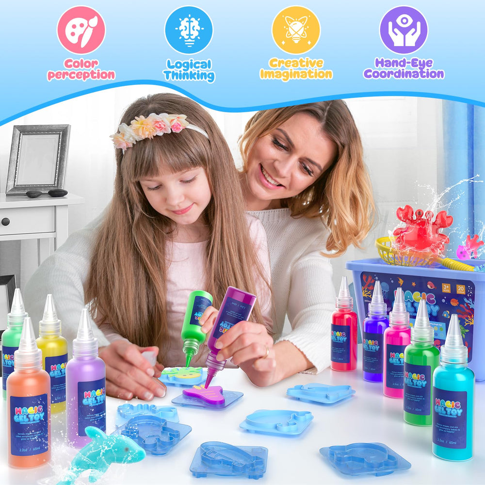 Flooyes sodium carbonate powder packs assist quick gel setting.