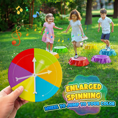 Flooyes stepping stones feature a sturdy non-slip base for safe play.