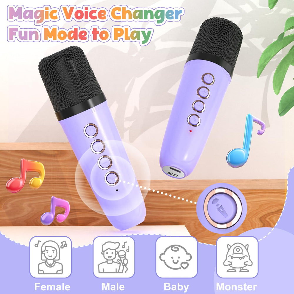 FLUESTON mini karaoke with Bluetooth 5.4 TWS and auto-pairing mics