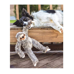 Fluff & Tuff Tico Sloth plush eyes-embroidered invites safe, supervised snuggling after adventures.