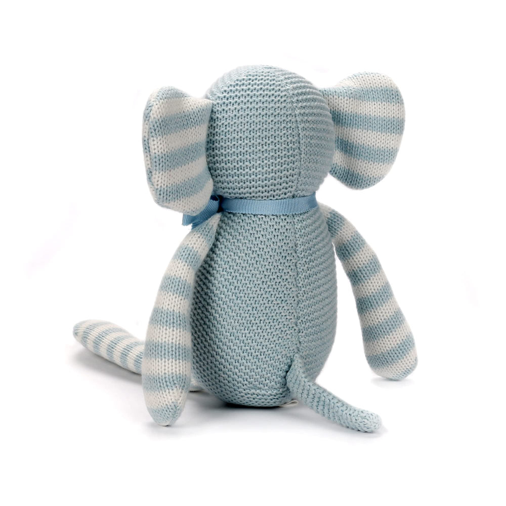 FluffyFun elephant plush packaged in recyclable box for gifting.