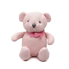 FLUFFYFUN teddy bear pink 16.5cm close-up shows organic cotton softness for newborns