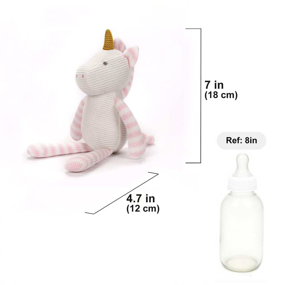 FluffyFun pink unicorn plush fabric close-up shows organic softness