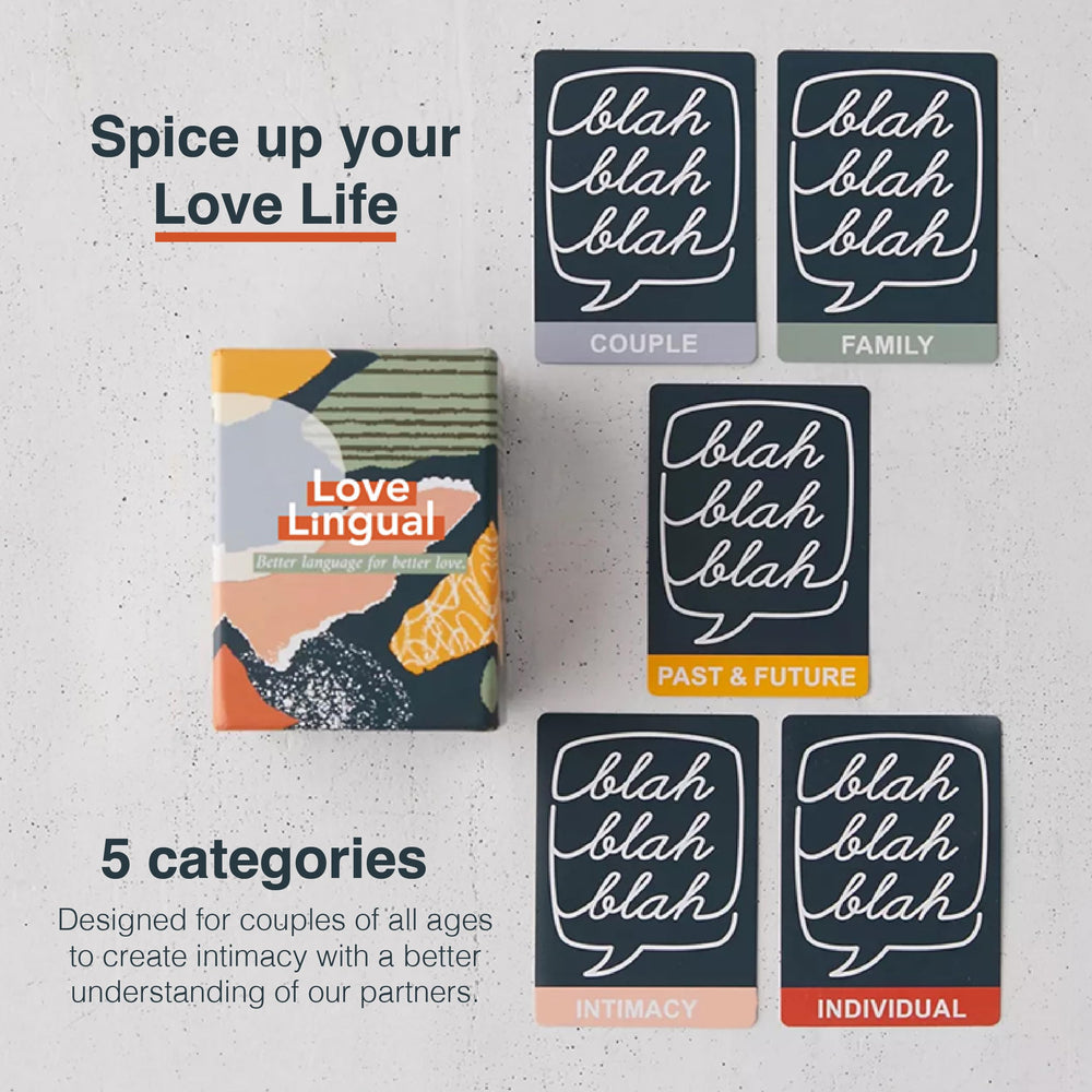 FLUYTCO Love Lingual compact box keeps cards organized for easy take-along date nights