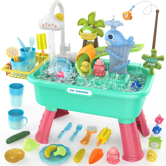 FlyBakiz 4-in-1 sink with running water for immersive pretend play