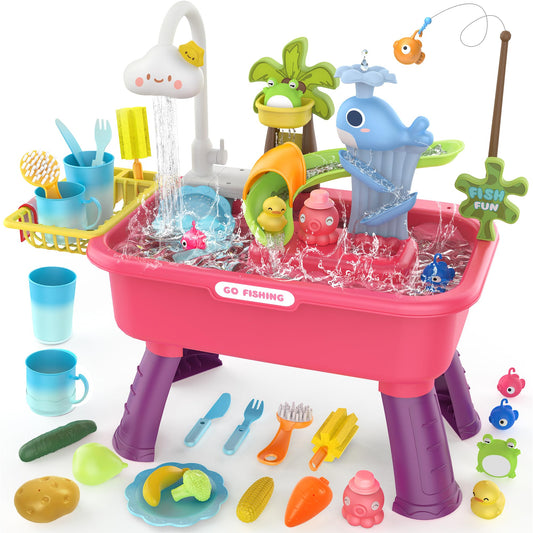 Flybakiz color-changing kitchen play sink with animals promotes imaginative play