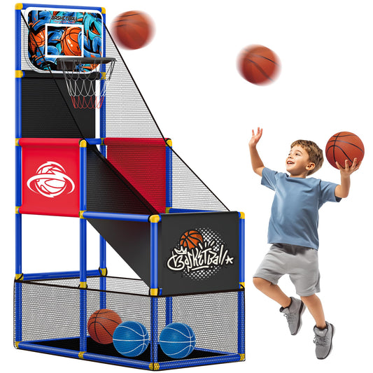 flybakiz graffiti-design hoop front view, stylish playroom setup for active kids