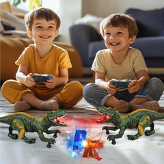 FlyBakiz green dino wags tail during action, boosting engagement and dramatic play