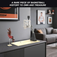 Flycites basketball star figures and baseplates create dynamic court scenes for home display.