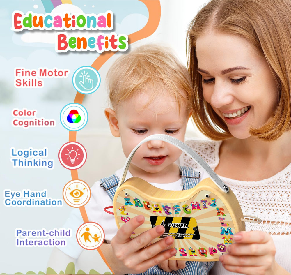 flycoost wooden sensory board for toddlers promotes hand–eye coordination through tactile exploration