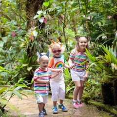 Flying Childhood safari props help create memorable birthday photo moments.