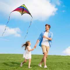 Flying Hoofer three 300ft kite strings extend reach and playtime.