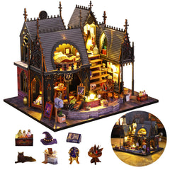 FLYINTOYS Luna's Magic House with LED light showcases cozy display and hands-on creativity.